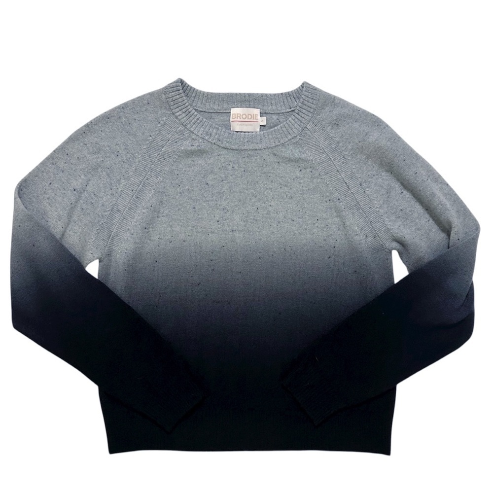 Brodie Cashmere The Ivy Ombre Cashmere Sweater - Blue SMALL - Picture 3 of 7